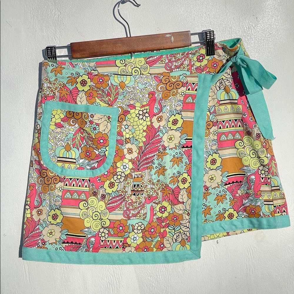 Wrap tie terry skirt